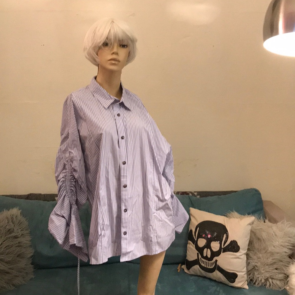 Free People Cinch Stripe Button Down